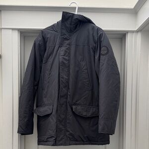 UNTUCKit Men's Charcoal Hooded Puffer Coat